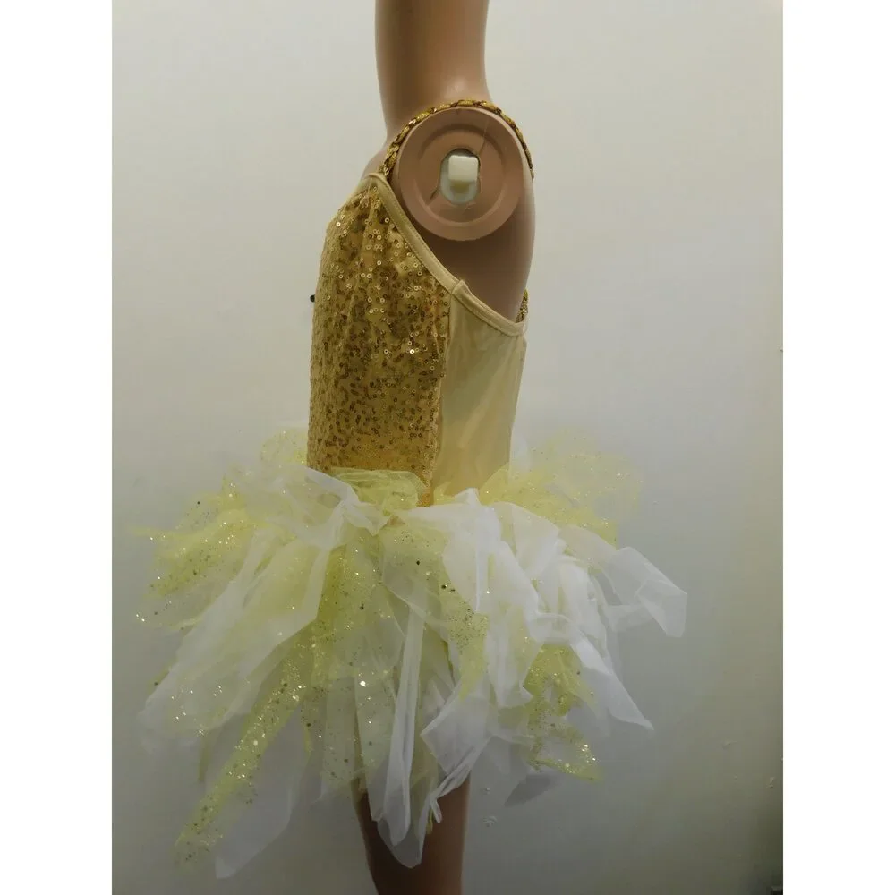 Pre-Owned Dance Costume Large Child Gold Costume Gallery 15226 Ballet Jazz